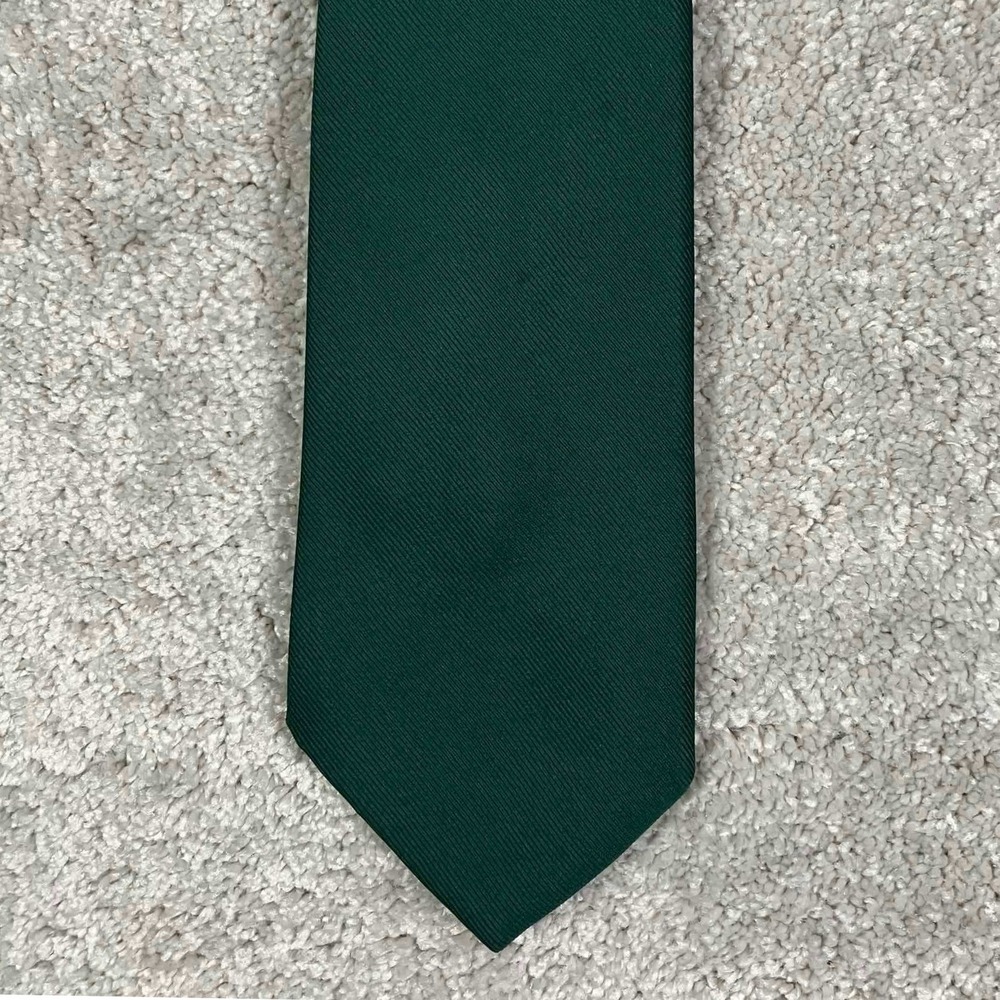 Vintage 70s Sears The Mens Store Forest Green Twill Necktie 100% Polyester